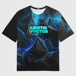 Мужская футболка оверсайз Abiotic Factor логотип холодный фон