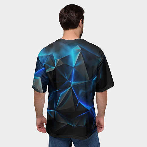 Мужская футболка оверсайз Abiotic Factor логотип холодный фон / 3D-принт – фото 4