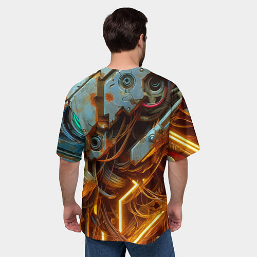 Мужская футболка оверсайз Cyber armor - ai art / 3D-принт – фото 4