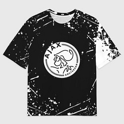 Футболка оверсайз мужская Аякс краски брызги спорт, цвет: 3D-принт