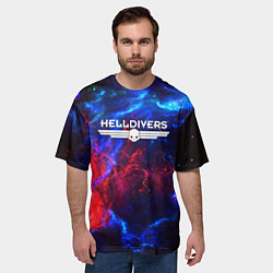 Футболка оверсайз мужская Helldivers: Space Logo, цвет: 3D-принт — фото 2