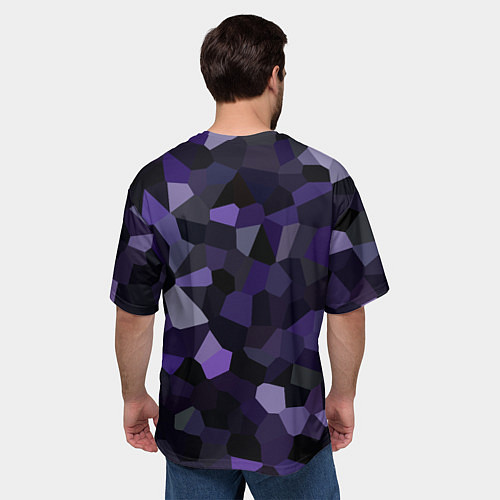 Мужская футболка оверсайз Кристаллизация темно-фиолетового / 3D-принт – фото 4