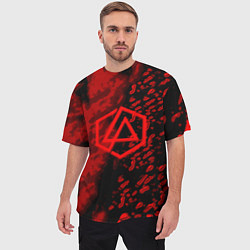 Футболка оверсайз мужская Linkin park red logo, цвет: 3D-принт — фото 2