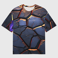 Мужская футболка оверсайз Темная абстрактная объемная плитка