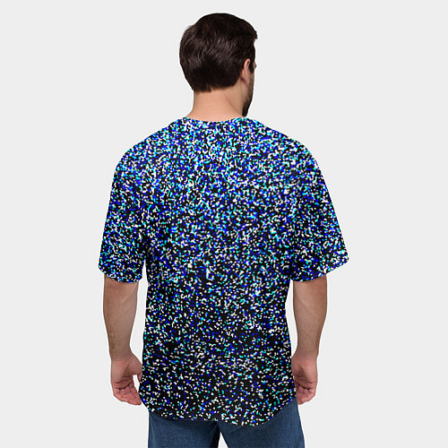 Мужская футболка оверсайз Шум пикселей / 3D-принт – фото 4