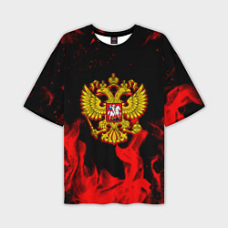 Мужская футболка оверсайз Герб России возрождение империи