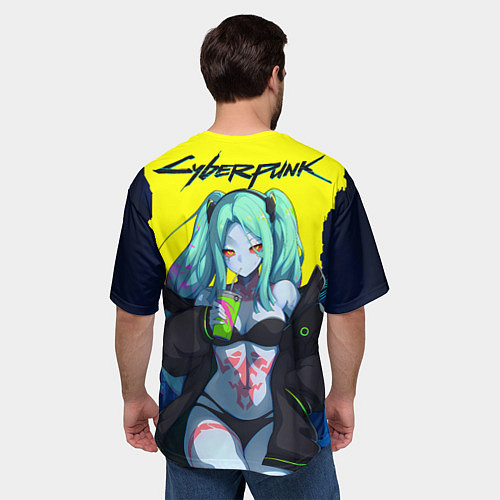 Мужская футболка оверсайз Ребекка - бегущие по краю / 3D-принт – фото 4