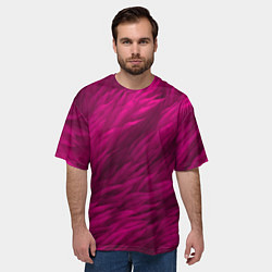 Футболка оверсайз мужская Мех в цвете маджента, цвет: 3D-принт — фото 2