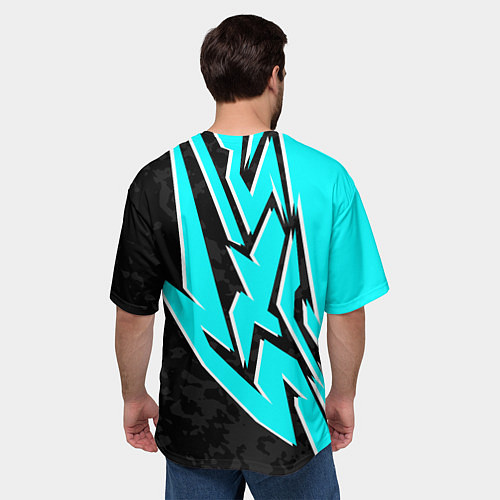 Мужская футболка оверсайз Mint graffiti / 3D-принт – фото 4