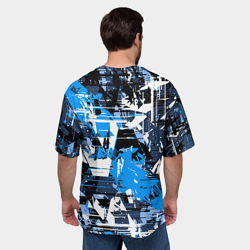 Мужская футболка оверсайз Extreme glitch / 3D-принт – фото 4