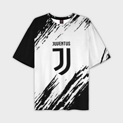 Футболка оверсайз мужская Juventus краски, цвет: 3D-принт