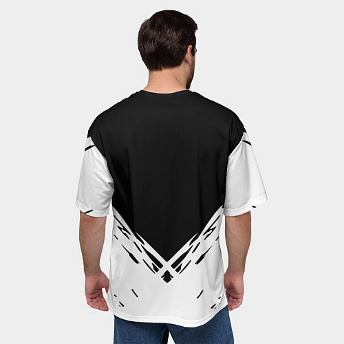 Мужская футболка оверсайз Juventus sport geometry fc club / 3D-принт – фото 4