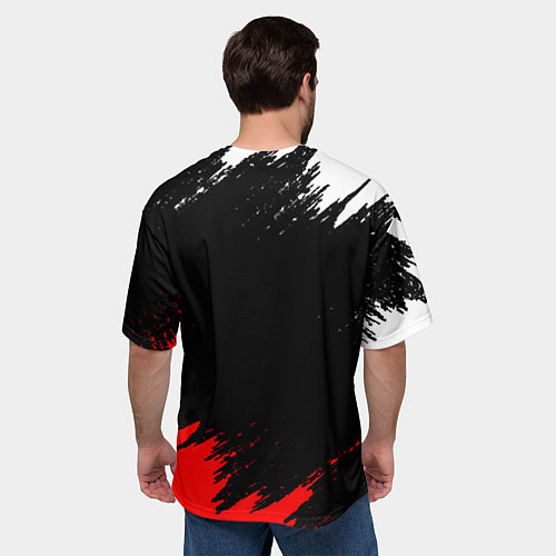 Мужская футболка оверсайз Манчестер Сити краски / 3D-принт – фото 4