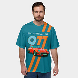Футболка оверсайз мужская Porsche 911 немецкий спорткар, цвет: 3D-принт — фото 2
