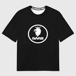 Футболка оверсайз мужская Saab avto logo, цвет: 3D-принт