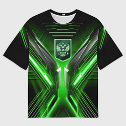 Мужская футболка оверсайз Кибернетически-патриотический костюм с Гербом Росс