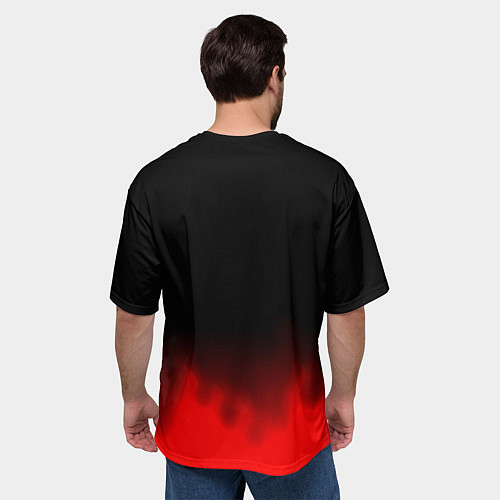 Мужская футболка оверсайз СССР патриотический значок с серпом / 3D-принт – фото 4