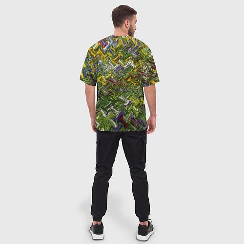 Мужская футболка оверсайз Разноцветная абстракция / 3D-принт – фото 4