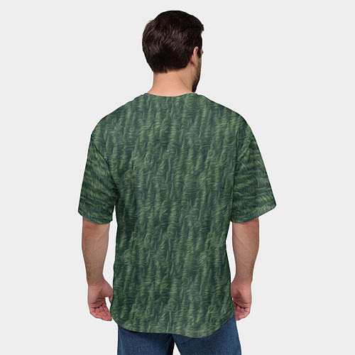 Мужская футболка оверсайз Зеленые клубы шерсти / 3D-принт – фото 4