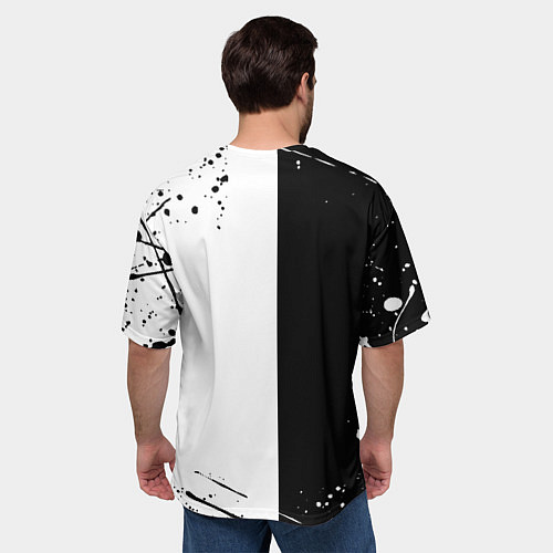 Мужская футболка оверсайз Juventus краски текстура спорт / 3D-принт – фото 4