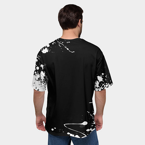 Мужская футболка оверсайз Россия герб краски брызги / 3D-принт – фото 4
