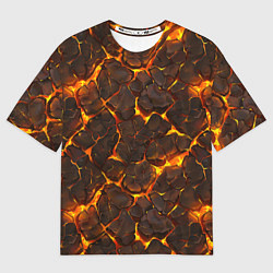 Футболка оверсайз мужская Элементаль магмы текстура, цвет: 3D-принт