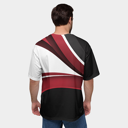 Мужская футболка оверсайз Униформа Россия - бордовая / 3D-принт – фото 4