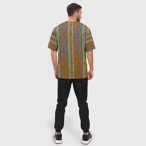 Мужская футболка оверсайз Полосы в африканском стиле / 3D-принт – фото 4