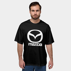 Футболка оверсайз мужская Mazda logo white, цвет: 3D-принт — фото 2