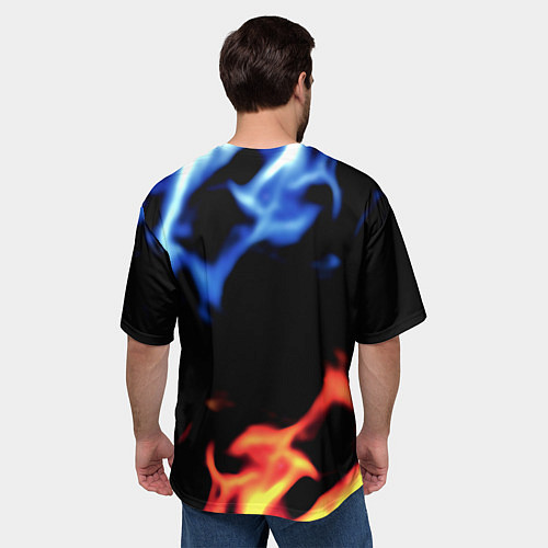 Мужская футболка оверсайз Borussia fire storm steel / 3D-принт – фото 4