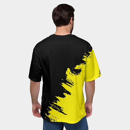 Мужская футболка оверсайз AEK sport color yellow / 3D-принт – фото 4