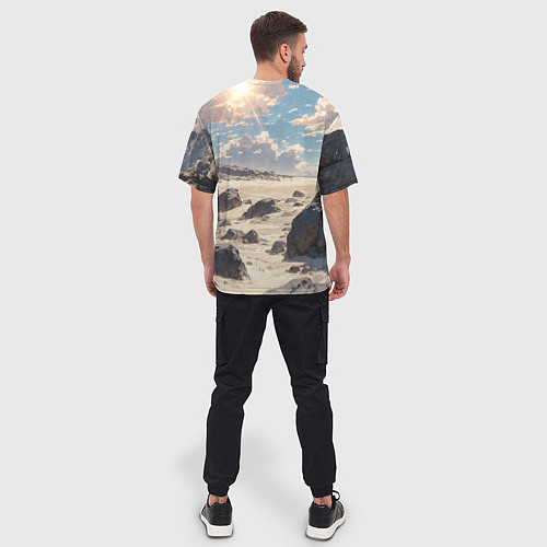 Мужская футболка оверсайз Аниме пляж / 3D-принт – фото 4