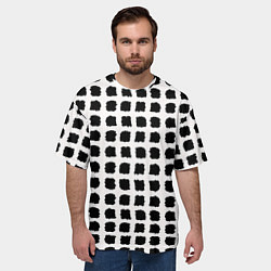 Футболка оверсайз мужская Лаконичные мазки квадраты, цвет: 3D-принт — фото 2