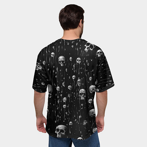 Мужская футболка оверсайз Ария - черепа / 3D-принт – фото 4