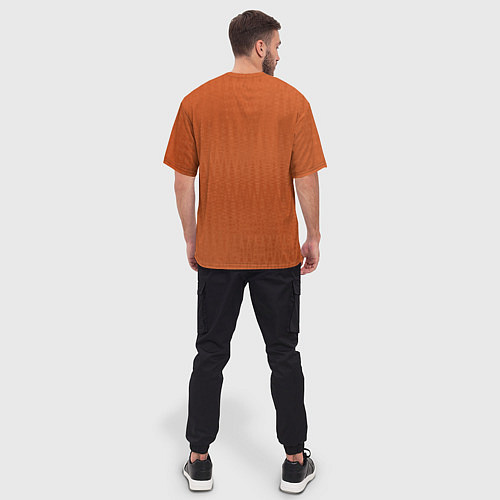 Мужская футболка оверсайз Светлый коричневый текстурированный / 3D-принт – фото 4