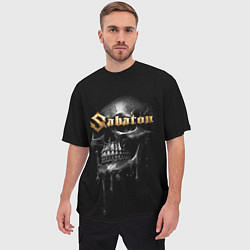 Футболка оверсайз мужская Sabaton - rock group, цвет: 3D-принт — фото 2