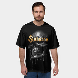 Футболка оверсайз мужская Sabaton - rock group, цвет: 3D-принт — фото 2