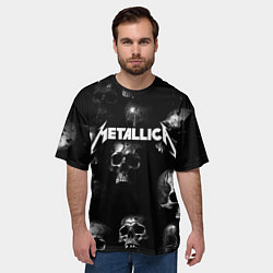 Футболка оверсайз мужская Metallica - logo rock group, цвет: 3D-принт — фото 2