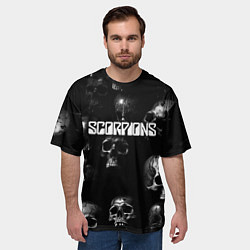 Футболка оверсайз мужская Scorpions logo rock group, цвет: 3D-принт — фото 2