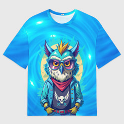 Мужская футболка оверсайз Сова в одежде на стиле