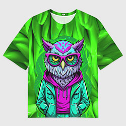 Мужская футболка оверсайз Сова модница на стиле