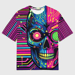 Футболка оверсайз мужская Pop art skull - ai art, цвет: 3D-принт