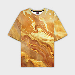 Мужская футболка оверсайз Жидкое золото текстура