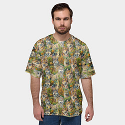 Футболка оверсайз мужская Паттерн волчьих морд, цвет: 3D-принт — фото 2