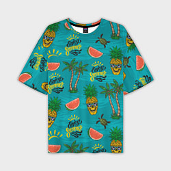 Мужская футболка оверсайз Enjoy summer pattern - pineapple