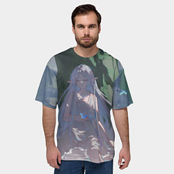 Футболка оверсайз мужская Фрирен под деревом, цвет: 3D-принт — фото 2