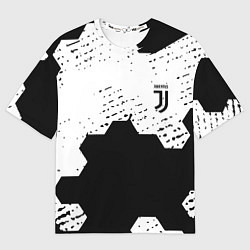 Футболка оверсайз мужская Juventus hexagon black sport, цвет: 3D-принт