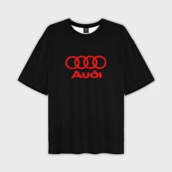Футболка оверсайз мужская Audi red logo, цвет: 3D-принт