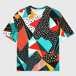 Мужская футболка оверсайз Abstract patchwork - ai art