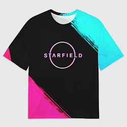 Футболка оверсайз мужская Starfield neon, цвет: 3D-принт